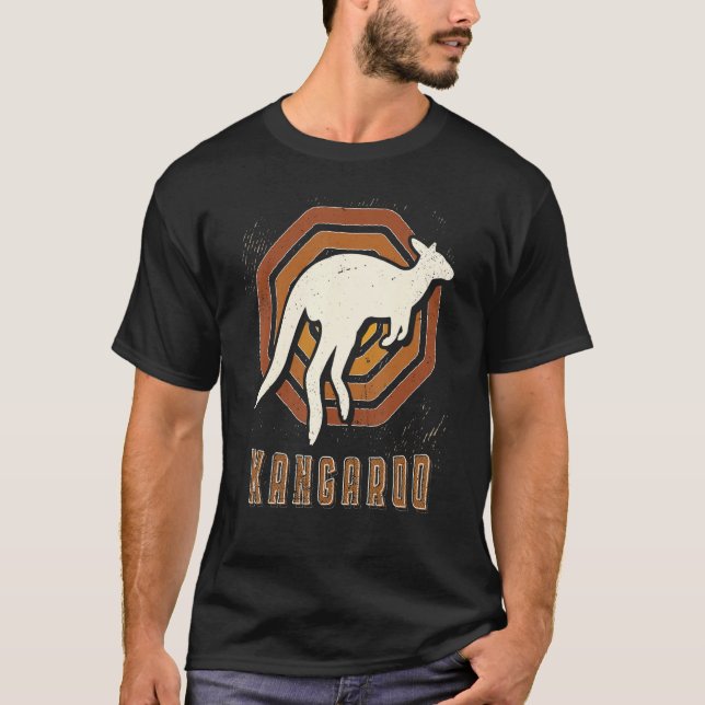 Kangaroo Vintage Retro Classic Animal Love T-Shirt (Vorderseite)