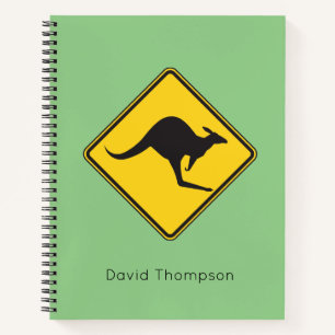 Kangaroo Warning Sign Notebook Personalisiert Notizbuch
