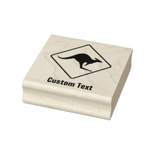 Kangaroo-Warnzeichen Gummistempel