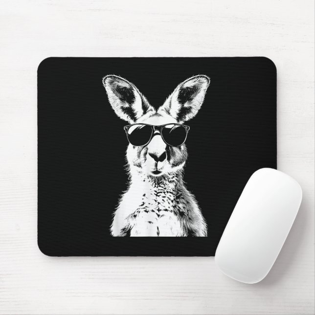 Kangaroo Wearing Sunglasses Funny Animal Australia Mousepad (Mit Mouse)