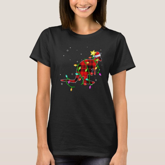 Kangaroo Weihnachtsfeiertag Weihnachtsmannmütze We T-Shirt (Vorderseite)