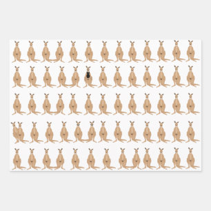 Kangaroo-Wrapping Paper Sheets Geschenkpapier Set