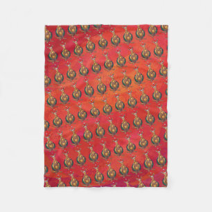 Kangaroo Xmas on Red Fleecedecke