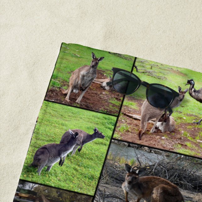Kangaroos Foto Collage, Strandtuch (Beispiel)