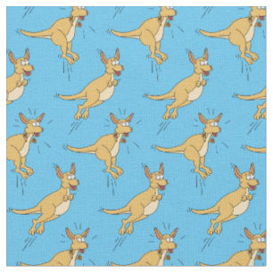 Kangaroos Niedlich Kids Cartoon Blau Stoff