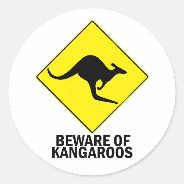 Kangaroos Runder Aufkleber (Vorderseite)
