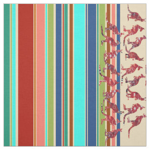Kangaroos & Stripes Muster + Ihre Ideen Stoff