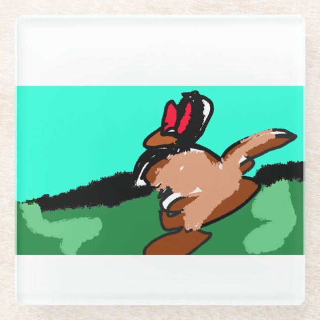 Kangarosprung Glasuntersetzer (Vorderseite)