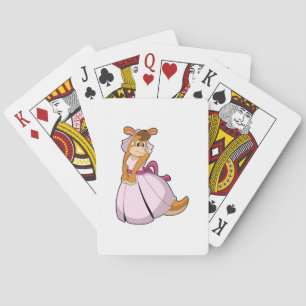 Känguru als Braut mit Hochzeitskleid Spielkarten