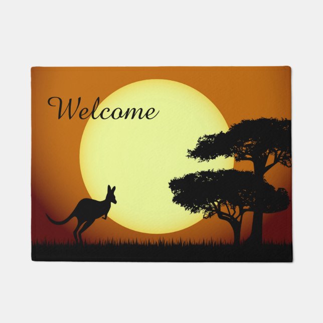 Känguru am Sonnenuntergang Fußmatte (Vorderseite)