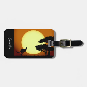 Känguru am Sonnenuntergang Gepäckanhänger