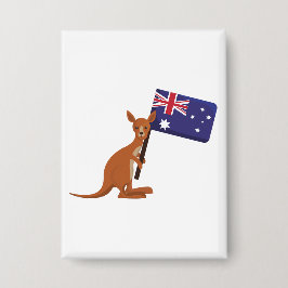 Känguru Australien Flagge Button