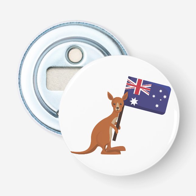 Känguru Australien Flagge Flaschenöffner (Vorderseite)