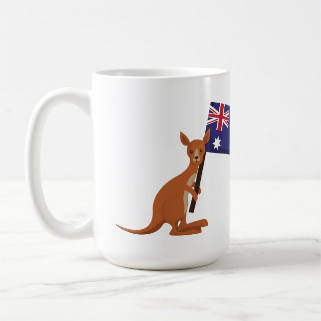 Känguru Australien Flagge Kaffeetasse (Links)