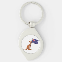 Känguru Australien Flagge Schlüsselanhänger