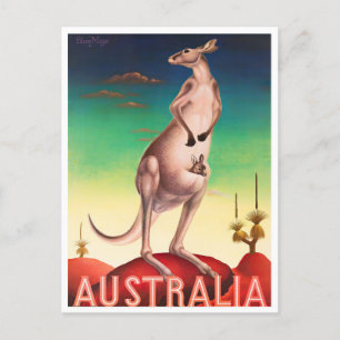 Känguru Australien Vintage Reise Postkarte