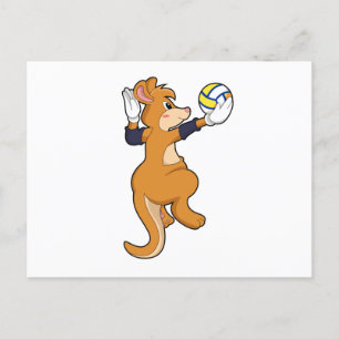Känguru beim Volleyball-Sport Postkarte
