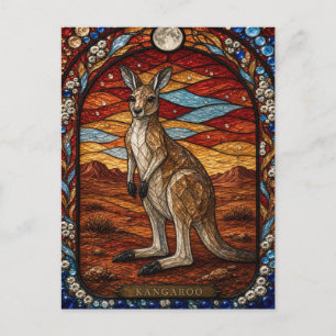 Känguru, Desert Star Buntglas Postkarte