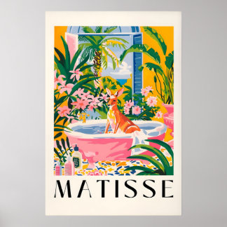 Känguru im Badewannen-Kunstprint Matisse-Stil Poster
