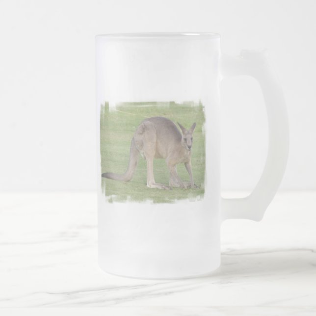 Känguru-mattierte Bier-Tasse Mattglas Bierglas (Rechts)
