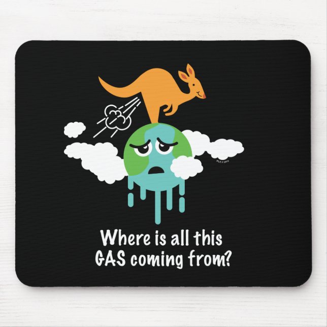 Känguru-Methan-Furz Mousepad (Vorne)