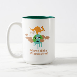 Känguru-Methan-Furz Zweifarbige Tasse