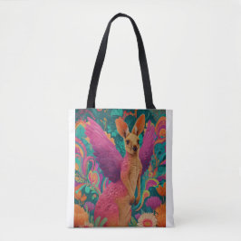 Känguru mit rosa Federn Tasche