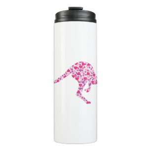 Känguru-Rosa-Herzen Thermosbecher