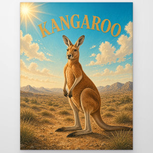 Känguru Rotes Outback Aquarell GeoSaga Postkarte