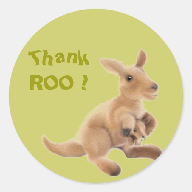 Känguru-Sammlung Runder Aufkleber (Vorderseite)