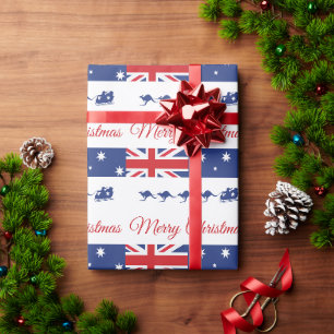 Känguru-Weihnachtsdekoration, Frohe Schlitten Aust Geschenkpapier