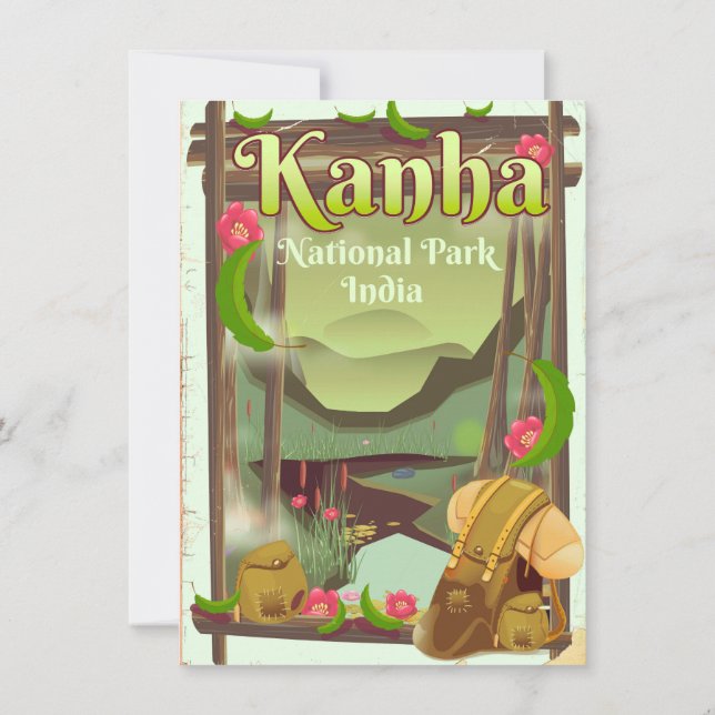 Kanha National Park Indien Einladung (Rückseite)