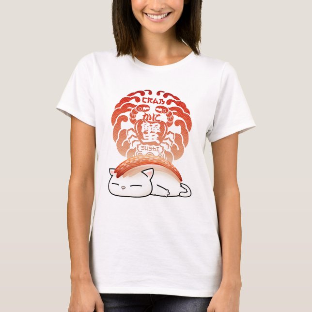 Kani Crab Sushi Cat T-Shirt (Vorderseite)