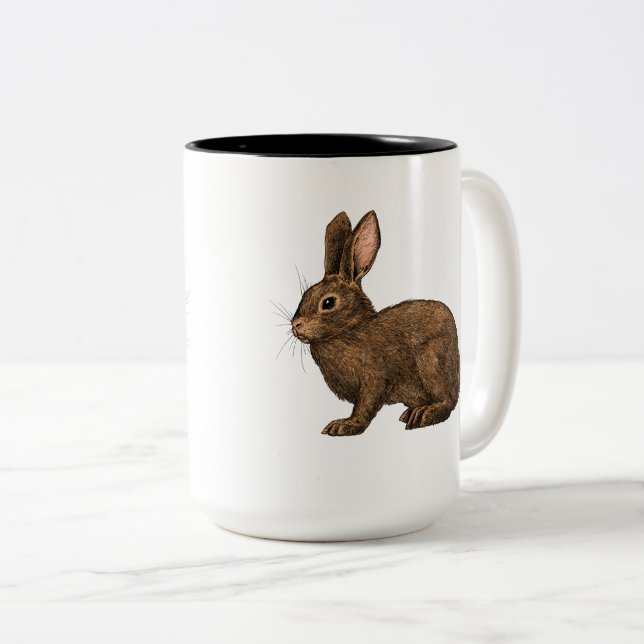 Kaninchen 2 zweifarbige tasse (VorderseiteRechts)