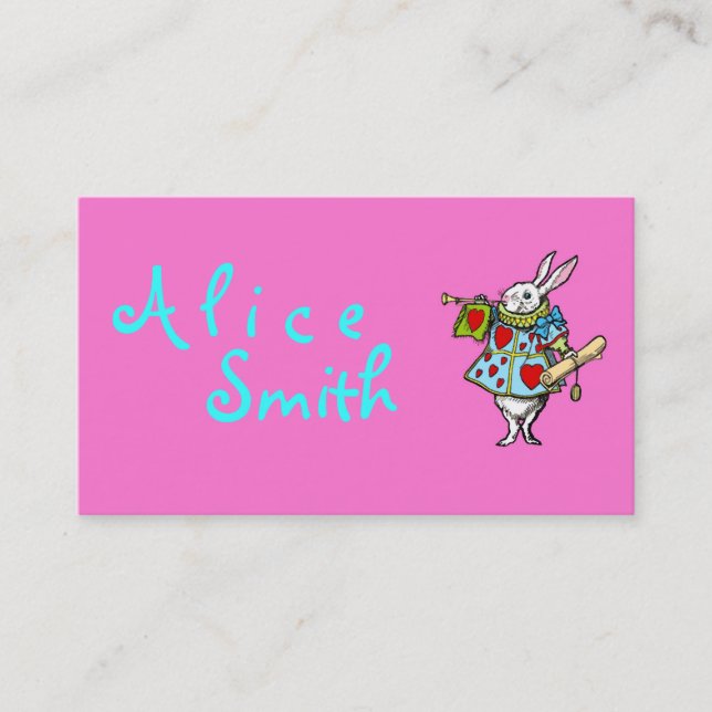 Kaninchen-Alice im Wunderland ~ Geschäfts-Karten Visitenkarte (Vorderseite)