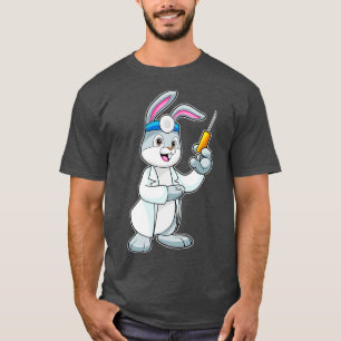 Kaninchen als Arzt bei Impfung mit Spritze T-Shirt