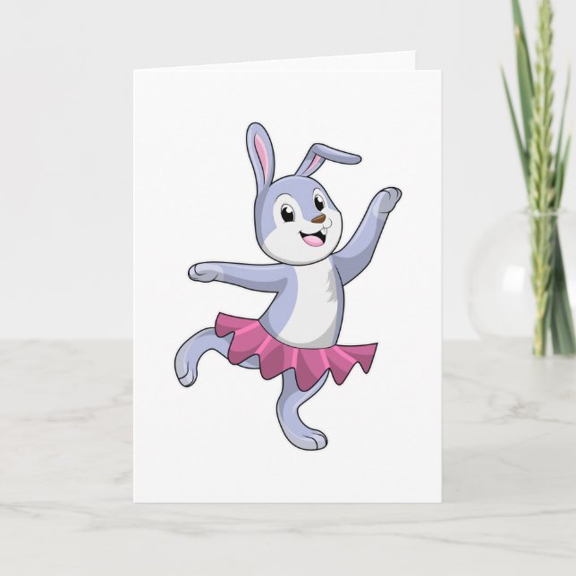 Kaninchen als Ballerina im Ballett Karte (Vorderseite)