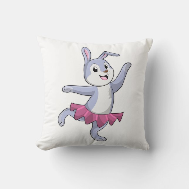 Kaninchen als Ballerina im Ballett Kissen (Vorderseite)