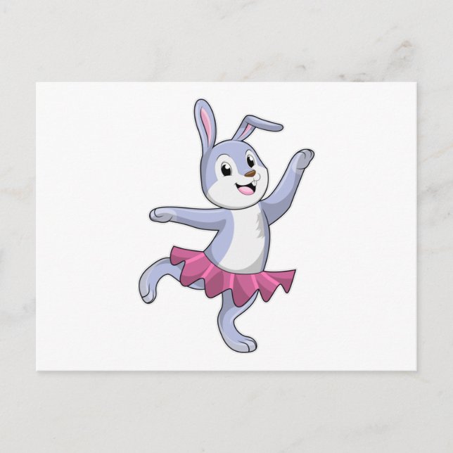 Kaninchen als Ballerina im Ballett Postkarte (Vorderseite)