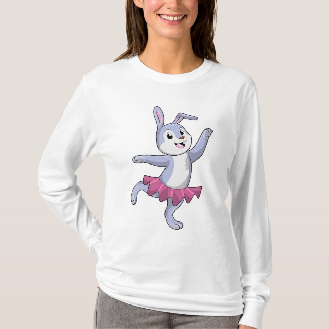 Kaninchen als Ballerina im Ballett T-Shirt (Vorderseite)