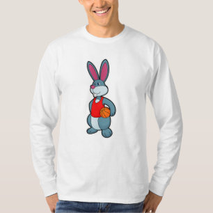 Kaninchen als Basketballspieler mit Basketball T-Shirt
