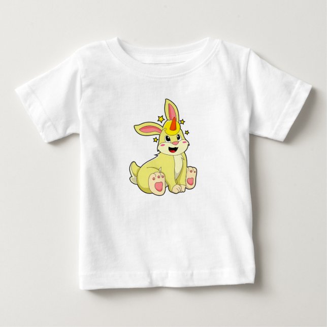 Kaninchen als Einhorn Baby T-shirt (Vorderseite)
