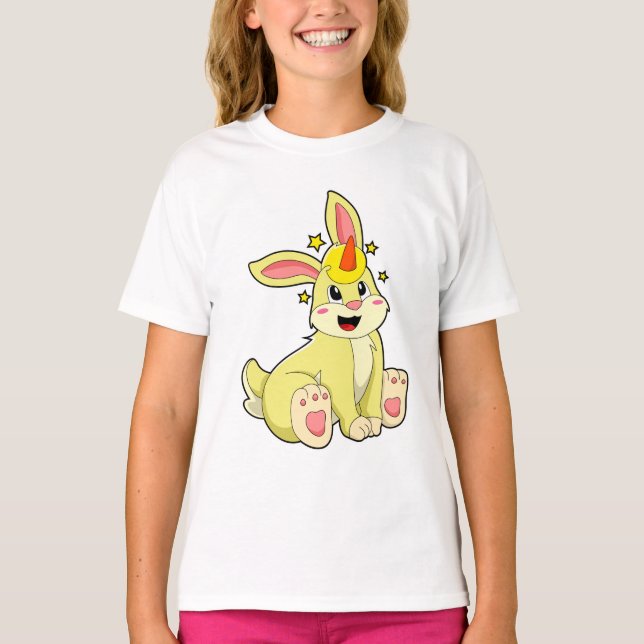 Kaninchen als Einhorn T-Shirt (Vorderseite)