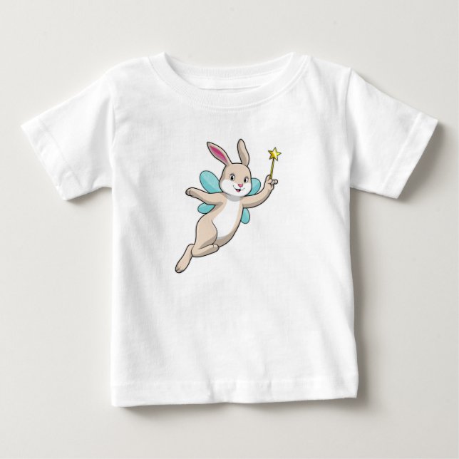 Kaninchen als Fee mit Zauberstab Baby T-shirt (Vorderseite)