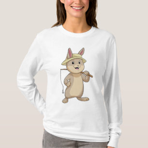 Kaninchen als Fisher mit Angelrute T-Shirt