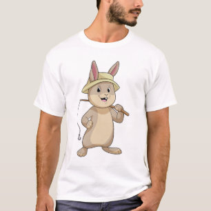 Kaninchen als Fisher mit Angelrute T-Shirt