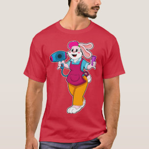 Kaninchen als Friseur mit Haartrockner Komb T-Shirt