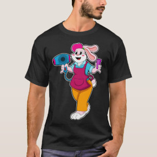 Kaninchen als Friseur mit Haartrockner Komb T-Shirt