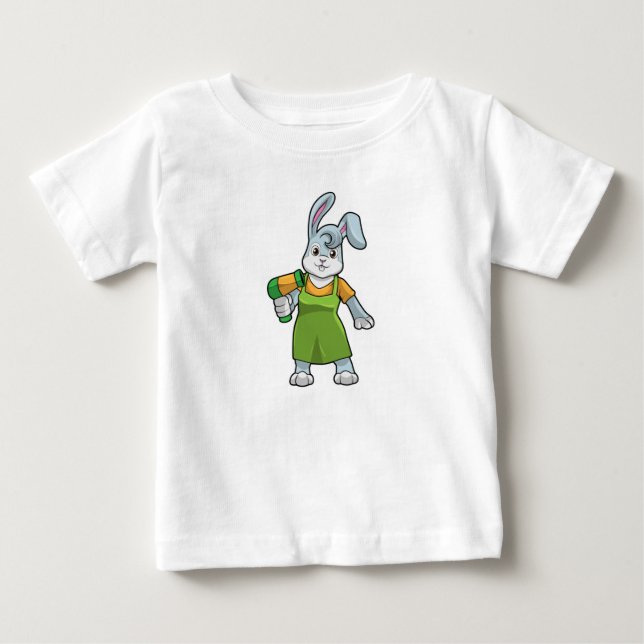 Kaninchen als Frisör Baby T-shirt (Vorderseite)