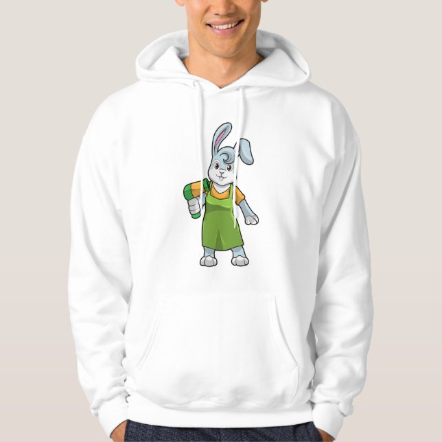 Kaninchen als Frisör Hoodie (Vorderseite)